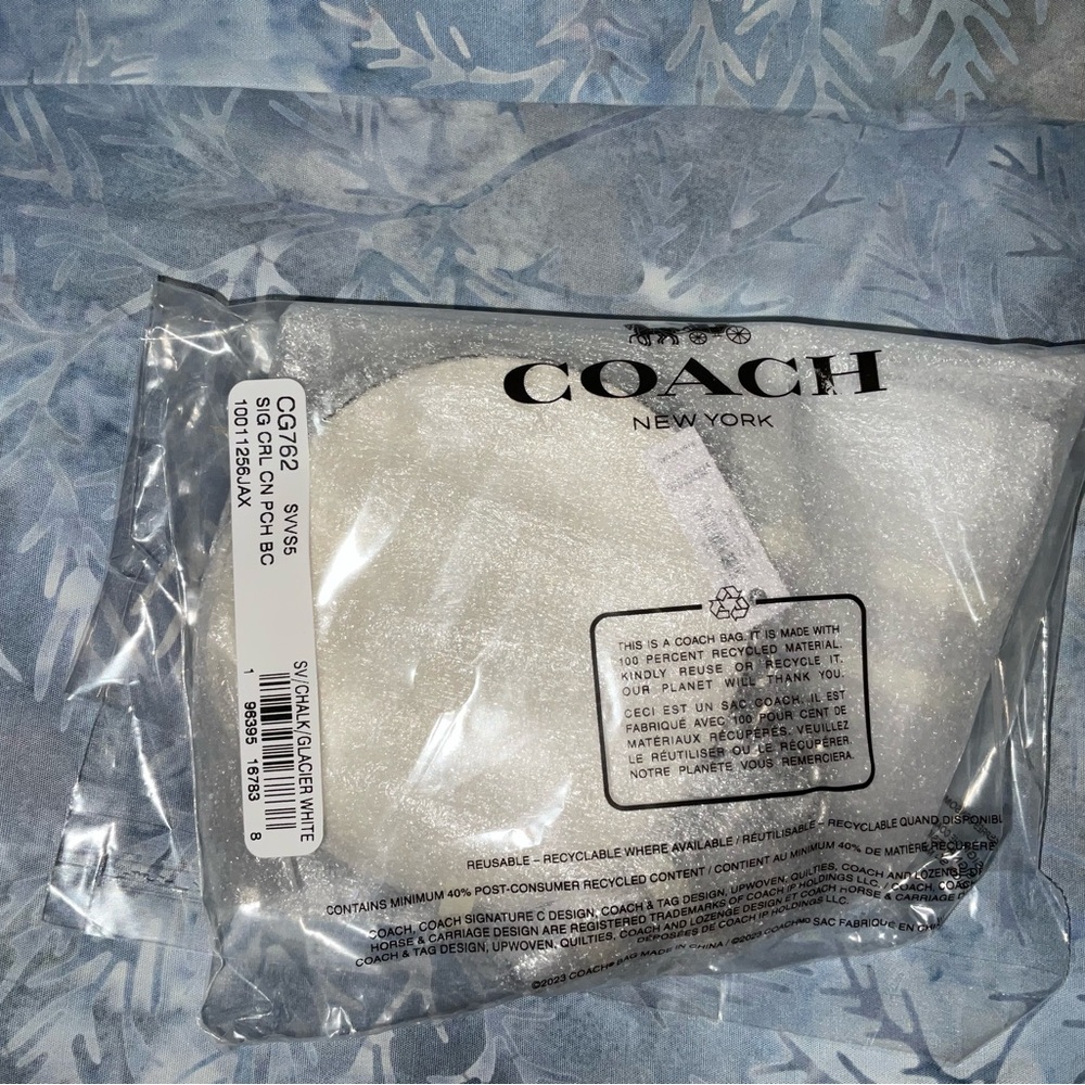 Coach Circle Coin Purse, signature canvas, white, NWT - Picture 6 of 8